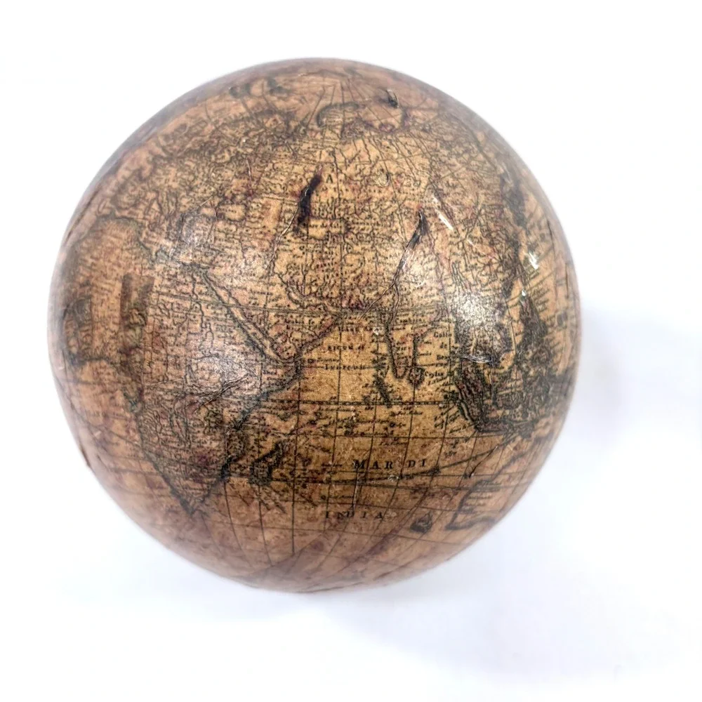 Decorative Wood Globe with Paper Decoupage Globe Ancient World Map‎ Decor 5